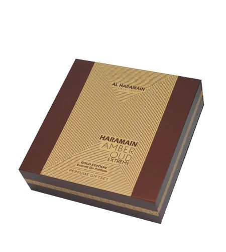 Al Haramain Amber Oud Extreme Gold Edition dárková sada unisex parfémový extrakt 75 ml + parfémový extrakt 30 ml + deosprej 200 ml