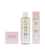 Panier Des Sens Radiant Peony dárková sada lehký krém na obličej 40 ml + výživný krém na obličej 50 ml + micelární voda 200 ml (1)
