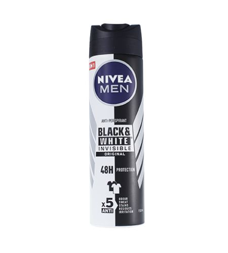 Nivea Men Invisible For Black & White antiperspirant ve spreji Pro muže 150 ml