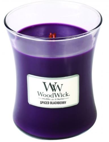WoodWick Spiced Blackberry vonná svíčka s dřevěným knotem 275 g