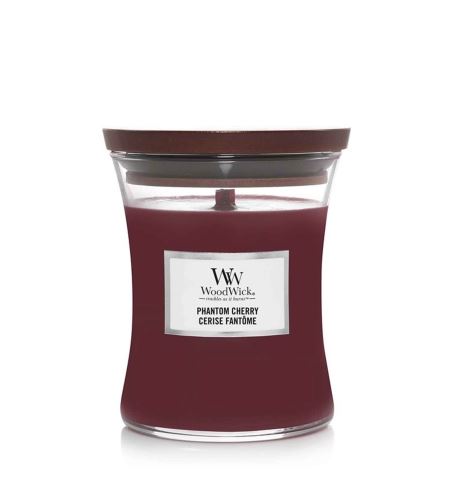 Woodwick Phantom Cherry vonná svíčka s dřevěným knotem 275 g