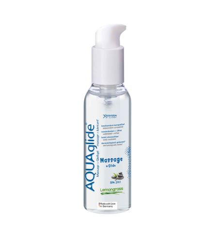 JoyDivision AquaGlide Massage + Glide Lemongrass masážní a lubrikační gel 2v1 200 ml