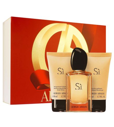 Giorgio Armani Sì dárková sada pro ženy parfémovaná voda 50 ml + sprchový gel 50 ml + tělové mléko 50 ml