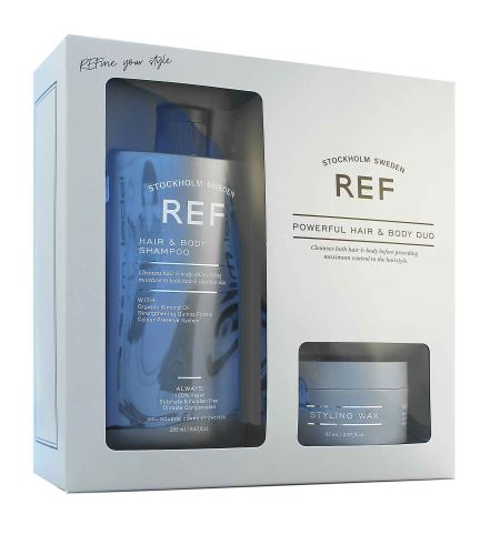 Ref Stockhom Hair & Body & Styling Wax Box dárková sada Hair & Body Shampoo tělový a vlasový šampon 285 ml + Styling Wax N°534 vosk na vlasy se středním leskem 85 ml
