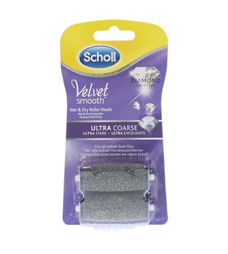 Scholl Velvet Smooth náhradní hlavice s diamantovými krystalky ultra drsná 2ks