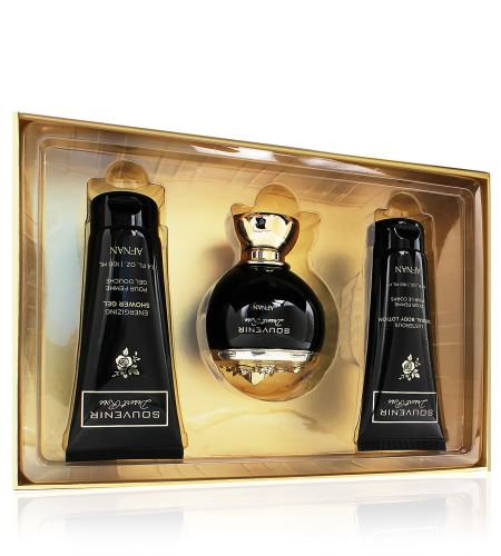 Afnan Souvenir Desert Rose dárková sada pro ženy parfémovaná voda 100 ml + sprchový gel 100 ml + tělové mléko 100 ml