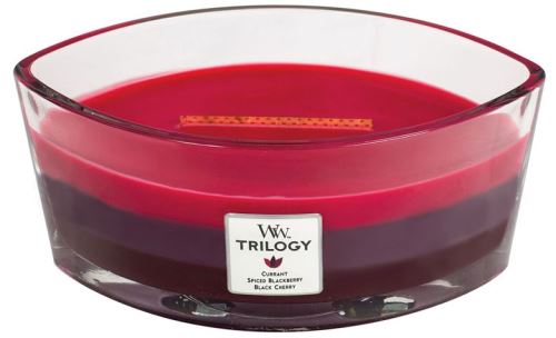 WoodWick Trilogy Sun Ripened Berries vonná svíčka s dřevěným knotem 453,6 g