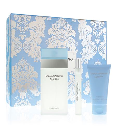 Dolce & Gabbana Light Blue dárková sada pro ženy toaletní voda 100 ml + tělový krém 50 ml + toaletní voda 10 ml