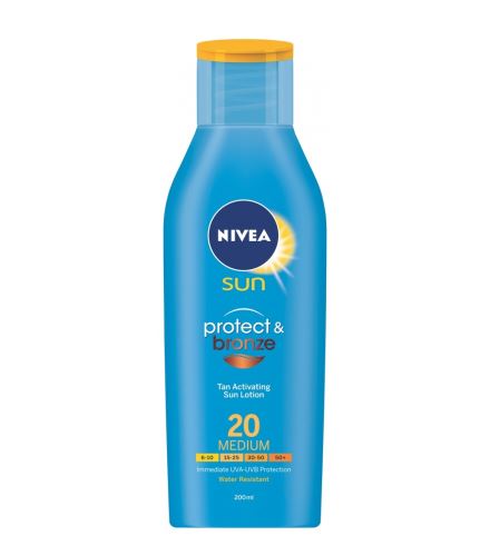 Nivea Sun Protect & Bronze mléko na opalování SPF 20 200 ml
