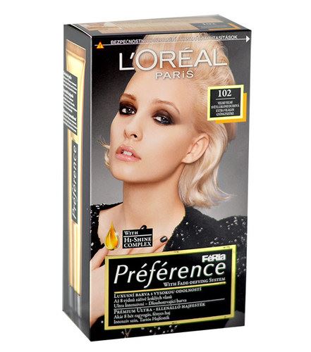 L'Oréal Paris Préférence Féria Hair Colour 1ks W 102 Iridescent Pearl Blonde