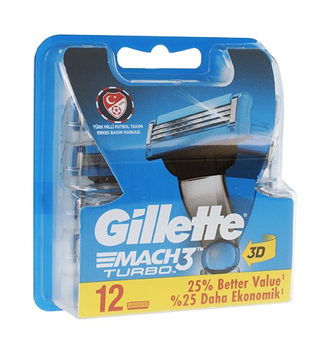 Gillette Mach3 Turbo náhradní břity 12 ks Pro muže| eParfem.cz