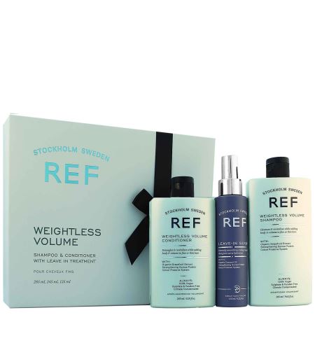 Ref Stockhom Weightless Volume Gift Box dárková sada Weightless Volume šampon pro objem vlasů 285 ml + Weightless Volume kondicionér pro objem vlasů 245 ml + Leave-In Serum bezoplachové sérum 125 ml
