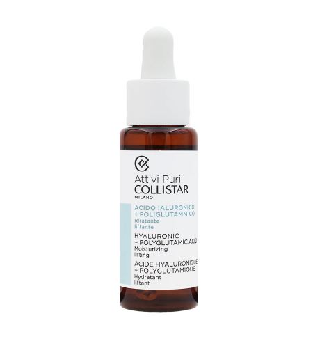 Collistar Attivi Puri Hyaluronic + Polyglutamic Acid liftingové pleťové sérum s kyselinou hyaluronovou 30 ml
