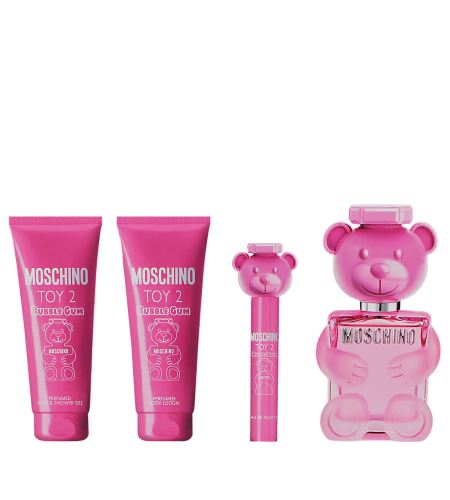 Moschino Toy 2 Bubble Gum dárková sada pro ženy toaletní voda 100 ml + tělové mléko 100 ml + sprchový gel 100 ml + toaletní voda 10 ml