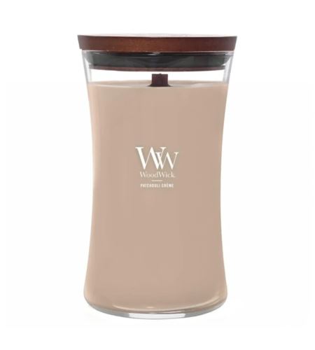 WoodWick Patchouli Créme vonná svíčka s dřevěným knotem 609,5 g