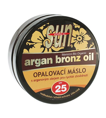Vivaco SUN Argan Bronz Oil opalovací máslo s bio arganovým olejem SPF 25 200 ml