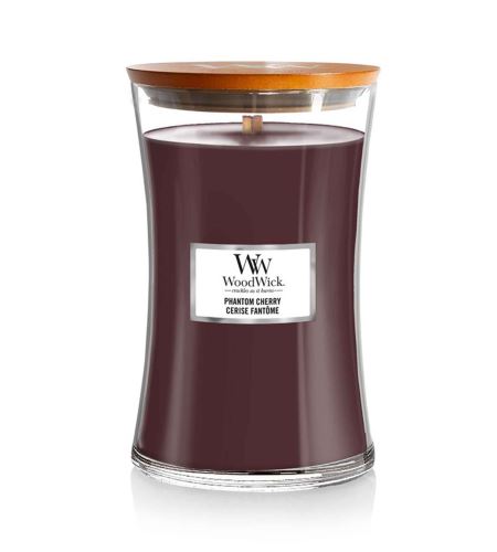 Woodwick Phantom Cherry vonná svíčka s dřevěným knotem 609,5 g