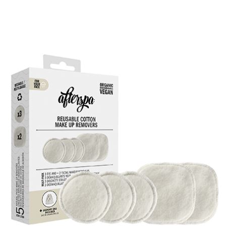 AfterSpa Reusable Cotton Make Up Removers pratelné odličovací tampony 5 ks
