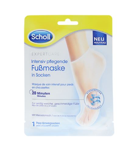 Scholl Expert Care PediMask Macadamia Oil vyživující maska na nohy s makadamovým olejem 1 pár