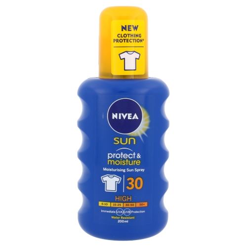 Nivea Sun Protect & Moisture Sun Spray SPF30 sprej na opalování 200 ml unisex
