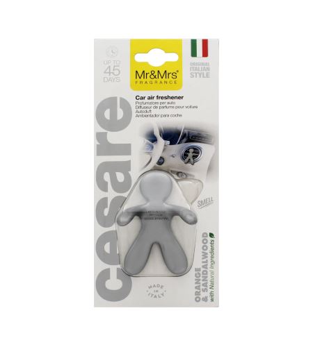 Mr&Mrs Fragrance Cesare Orange & Sandalwood vůně do auta stříbrná