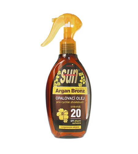 Vivaco SUN Argan Oil opalovací olej s arganovým olejem SPF 20 200 ml