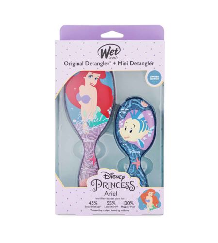 Wet Brush Disney Princess Ariel Kit dárková sada kartáč na vlasy Original Detangler + kartáč na vasy Mini Detangler