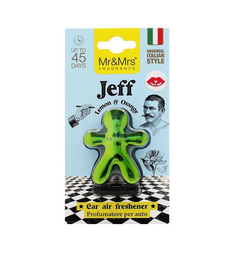 Mr&Mrs Fragrance Jeff Lemon & Orange vůně do auta zelená