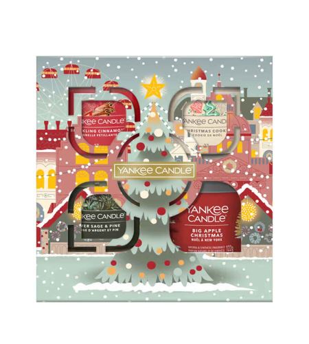 Yankee Candle Passport to the Holidays dárková sada tumbler malý 122 g + votivní svíčka 3x37 g