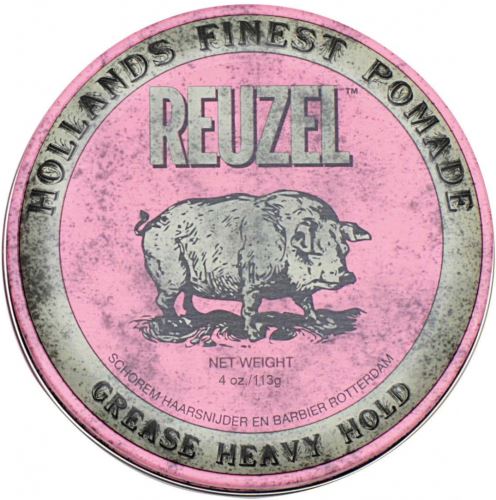 REUZEL Styling Pink Pomade Grease Heavy Hold pomáda na vlasy se středním zpevněním a leskem pro muže