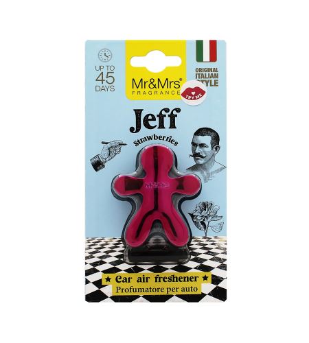 Mr&Mrs Fragrance Jeff Chrome Strawberries vůně do auta fuchsie