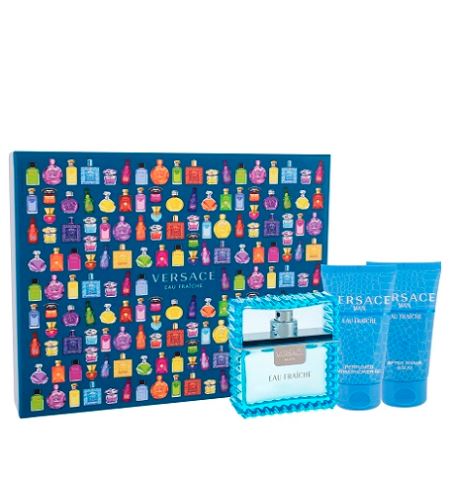 Versace Man Eau Fraiche dárková sada pro muže toaletní voda 50 ml + sprchový gel 50 ml + balzám po holení 50 ml