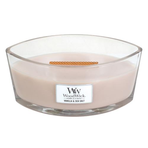 WoodWick Vanilla & Sea Salt vonná svíčka s dřevěným knotem 453,6 g