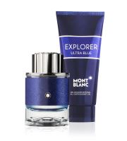 Montblanc Explorer Ultra Blue dárková sada pro muže parfémovaná voda 60 ml + sprchový gel 100 ml