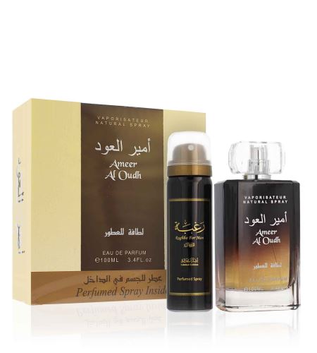 Lattafa Ameer Al Oudh dárková sada unisex parfémovaná voda 100 ml + deodorant 50 ml