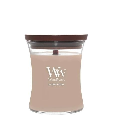 WoodWick Patchouli Créme vonná svíčka s dřevěným knotem 275 g
