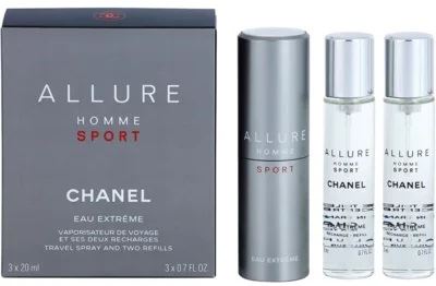 Chanel Allure Homme Sport Eau Extreme toaletní voda 3x20 ml Pro muže plnitelný flakón