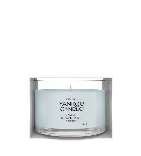 Yankee Candle Snow Kissed Pine votivní svíčka ve skle 37 g