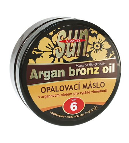 Vivaco SUN Argan Bronz Oil opalovací máslo s bio arganovým olejem SPF 6 200 ml