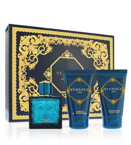Versace Eros dárková sada pro muže toaletní voda 50 ml + sprchový gel 50 ml + balzám po holení 50 ml