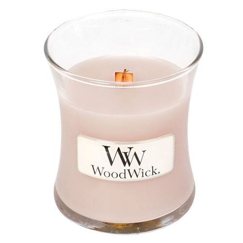 WoodWick Vanilla & Sea Salt vonná svíčka s dřevěným knotem 85 g