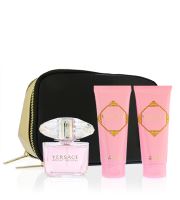 Versace Bright Crystal dárková sada pro ženy toaletní voda 90 ml + tělové mléko 100 ml + sprchový gel 100 ml + kosmetická taška