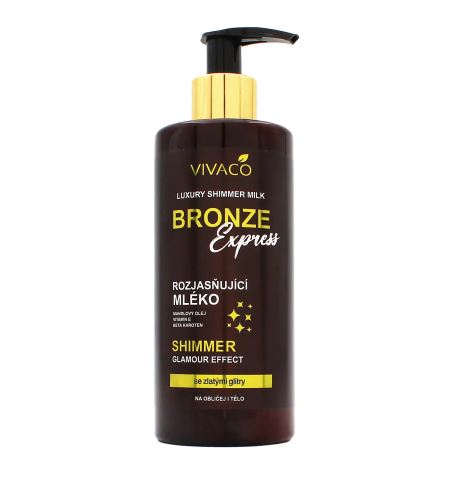 Vivaco Bronze Express rozjasňující tělové mléko s glitry 300 ml