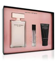 Narciso Rodriguez For Her 2024 dárková sada pro ženy parfémovaná voda 100 ml + tělové mléko 50 ml + parfémovaná voda 10 ml